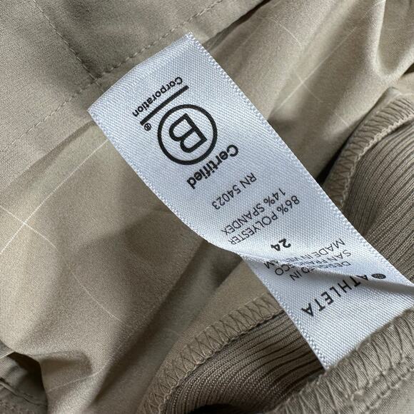 Athleta Brooklyn Textured Jogger Windowpane Taupe Women's Size 24 New With Tags - Picture 6 of 12